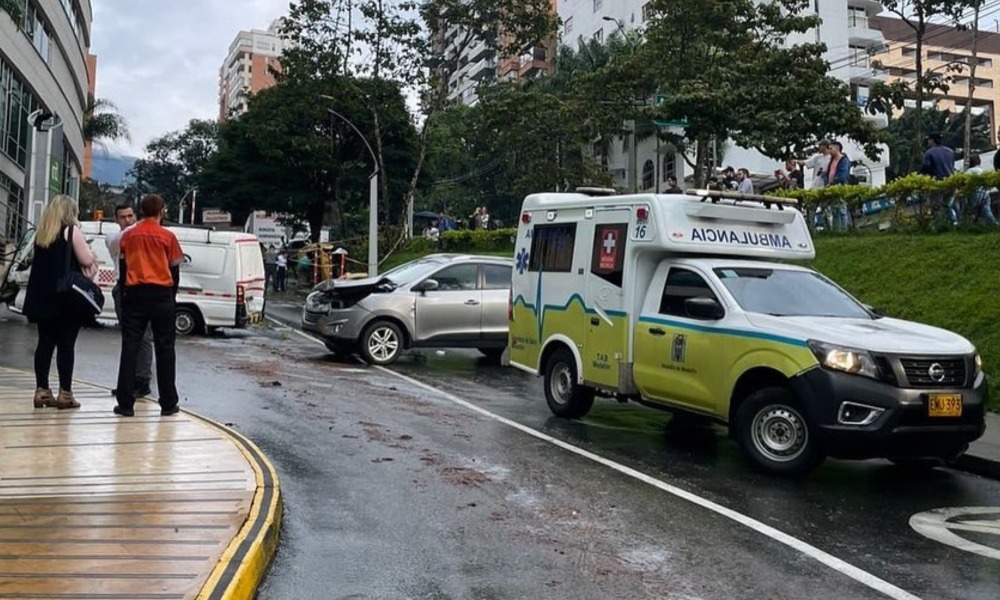 Accidente en avenida El Poblado, Medellín