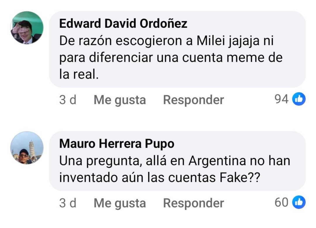 Comentarios en Facebook.