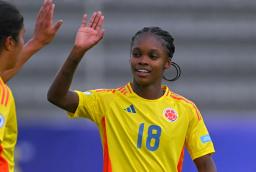 Linda Caicedo con la Selección Colombia. / Foto: AFP.
