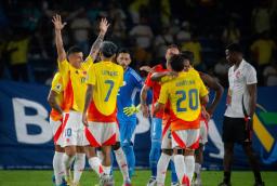 Selección Colombia celebra la clasificación. / Foto: Santiago Villegas - RTVC.