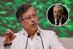 Presidente Petro sobre propuestas de Uribe. / Fotos: Presidencia y AFP. 
