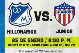 Millonarios vs. Junior. / Foto: Radio Nacional.