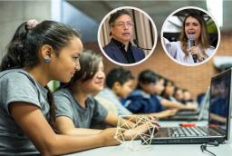 Petro sobre bonos escolares de Paloma Valencia. / Fotos: Alcaldía de Bogotá, AFP y Presidencia.