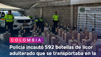 Incautación de licor adulterado en la vía San Gil - Bucaramanga