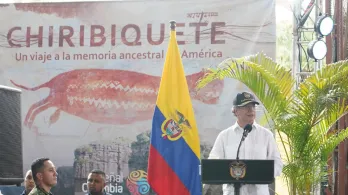 Petro en estreno de Chiribiquete. / Foto: RTVC.