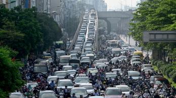 Ciudad con alto tráfico.