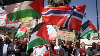 Palestinos de Cisjordania marchan para celebrar el reconocimiento de su Estado