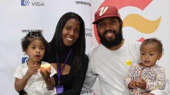 ​​Familia venezolana beneficiada.  ​