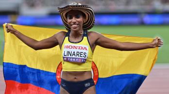 Medalla de bronce para Natalia Linares. / Foto: AFP.