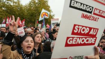 Manifestantes contra el genocidio en Gaza.