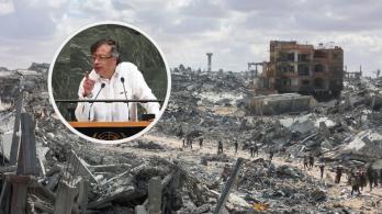 Petro sobre reconstrucción de Gaza. / Fotos: AFP y Presidencia.