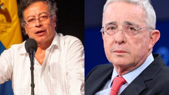 Petro sobre Uribe Vélez. / Fotos: AFP.