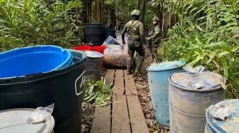 Autoridades destruyeron dos laboratorios y decomisaron 5 toneladas de clorhidrato de cocaína en Nariño 