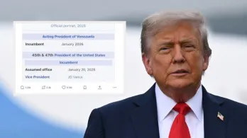 Trump con imagen alterada en Truth Social. / Foto: AFP y Truth Social.