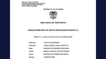 Condena de 30 años contra Darío Laíno Scopetta por doble homicidio.