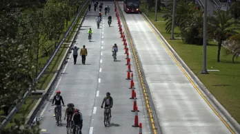 Día sin carro y sin moto. / Foto: AFP.