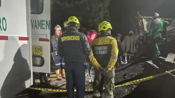 Seis mineros quedan atrapados tras explosión en mina de Guachetá. Foto: Bomberos Cundinamarca