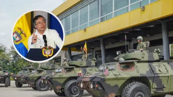 Petro sobre 145 vehículos blindados en el país. / Fotos: Presidencia y Ejército de Colombia.