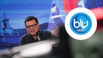 Gerente de RTVC desmiente a Blu Radio. / Foto: Julián Perilla - RTVC y Logo de Blu Radio.