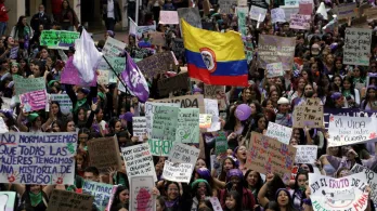 Marchas de conmemoración del 8M. / Foto: AFP.