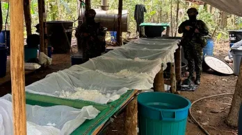 Destruyen laboratorio de cocaína. / Foto: Ejército.