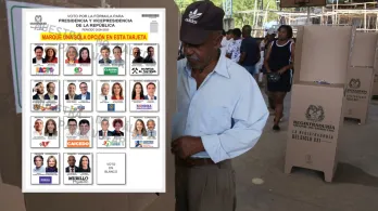 Tarjetón elecciones presidenciales. / Fotos: Registraduría y AFP.