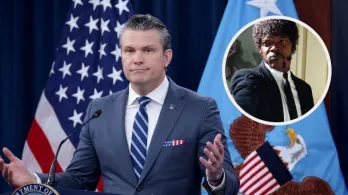 Pete Hegseth con diálogo de pulp fiction. / Fotos: AFP y Creative Commons.
