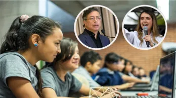 Petro sobre bonos escolares de Paloma Valencia. / Fotos: Alcaldía de Bogotá, AFP y Presidencia.