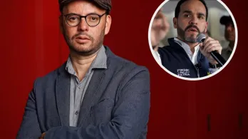 Gabriel Becerra cuestiona a Abelardo. / Fotos: Cámara de Representantes y AFP.