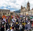 Quienes participan en las marchas del 19 de septiembre. / Foto: AFP.