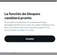 X modifica función de bloqueo