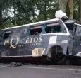 Bus accidentado de Los Inquietos. / Foto: Redes sociales.