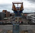 Obras del metro elevado en Bogotá.