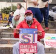 Manifestante a favor de la Consulta Popular.