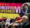 Mensaje de Petro en el concierto de la Esperanza por Miguel Uribe. / Fotos: Alexa Rochi y AFP.