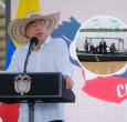 Petro sobre isla Santa Rosa. / Fotos: Presidencia y AFP.