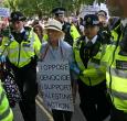 Manifestante en Londres.