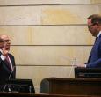 Carlos Camargo, nuevo magistrado de la Corte Constitucional, durante su discurso ante el Senado