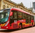 Bus de Transmilenio, sobre la Avenida Jiménez 
