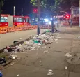 Avenida Caracas en Bogotá, con basura en el espacio público