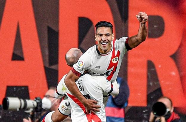 Falcao en celebración de los 100 años del Rayo Vallecano