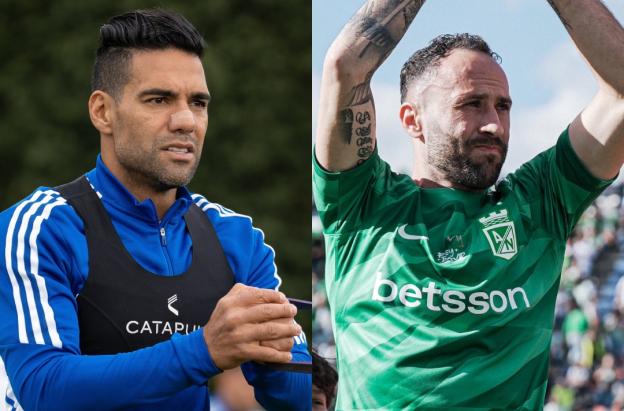 Falcao y Ospina, el duelo en Millonarios vs. Nacional. / Fotos: X de Millonarios y Atlético Nacional.