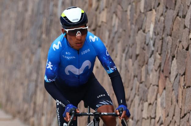 Caída de Nairo Quintana en la Vuelta a Burgos. / Foto: AFP.