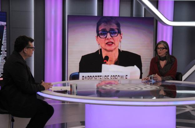 Francesca Albanese en Noches de Opinión. / Foto: Nairo Jacanamijoy.