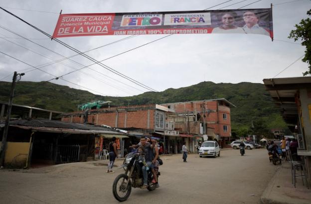 Publicidad del Pacto Histórico en Suárez, Cauca.