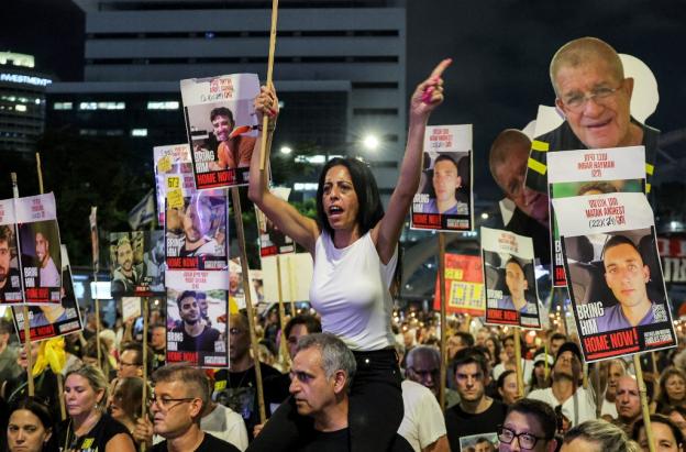 Manifestantes en Tel-Aviv.