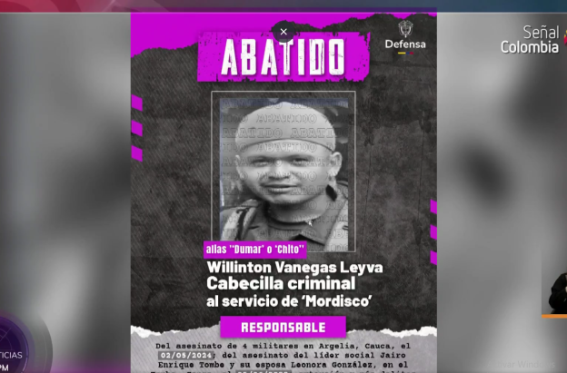 alias Dumar, cuarto cabecilla de las disidencias de Iván Mordisco, estructura Jacobo Arenas.