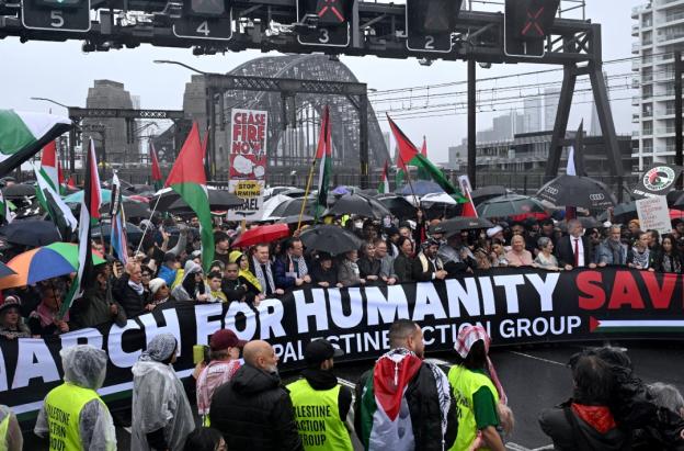 Movilización por Franja de Gaza en Australia. / Foto: AFP.