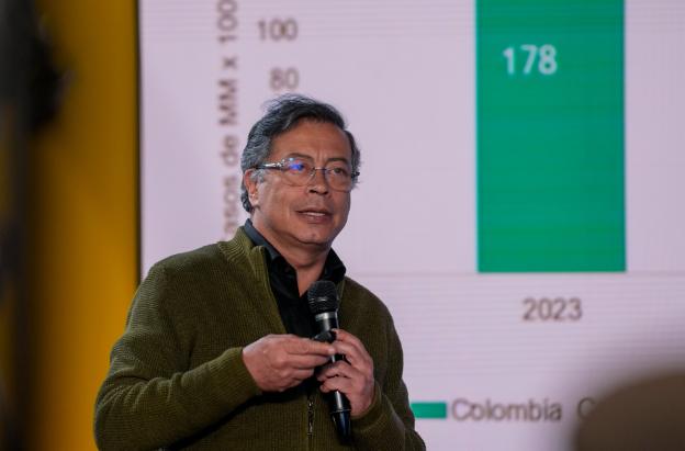 Presidente Petro durante alocución presidencial sobre salud