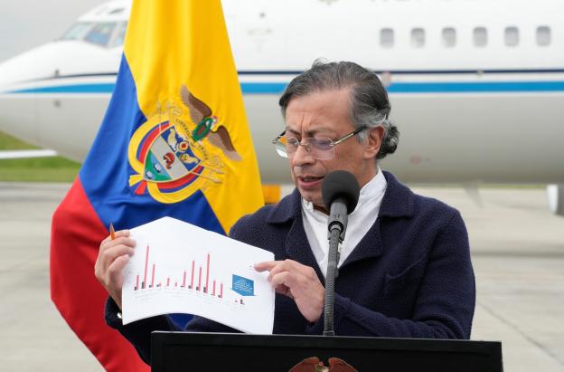 Presidente Petro durante alocución presidencial sobre desertificación en materia antidrogas